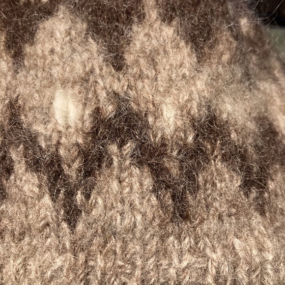Beanie Wool Winter Hat Angora Wool- Nordic Fair Isle design natural colors - Picture 2 of 4